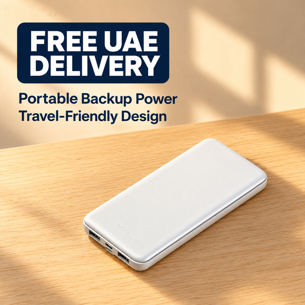 Portable backup power bank travel-friendly design with FREE UAE DELIVERY