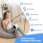 Cordless knee massager with heat and vibration in use at home