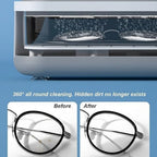 Ultrasonic glasses cleaner before and after