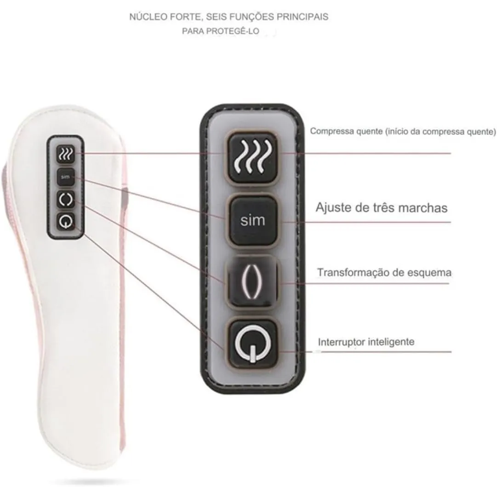 Massage pillow controls: heat, 3 speeds, direction and power