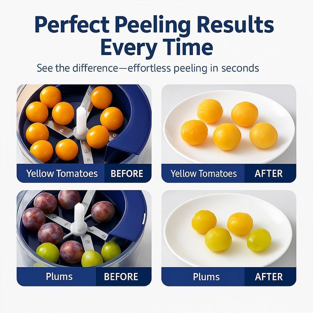 Electric peeler before and after results