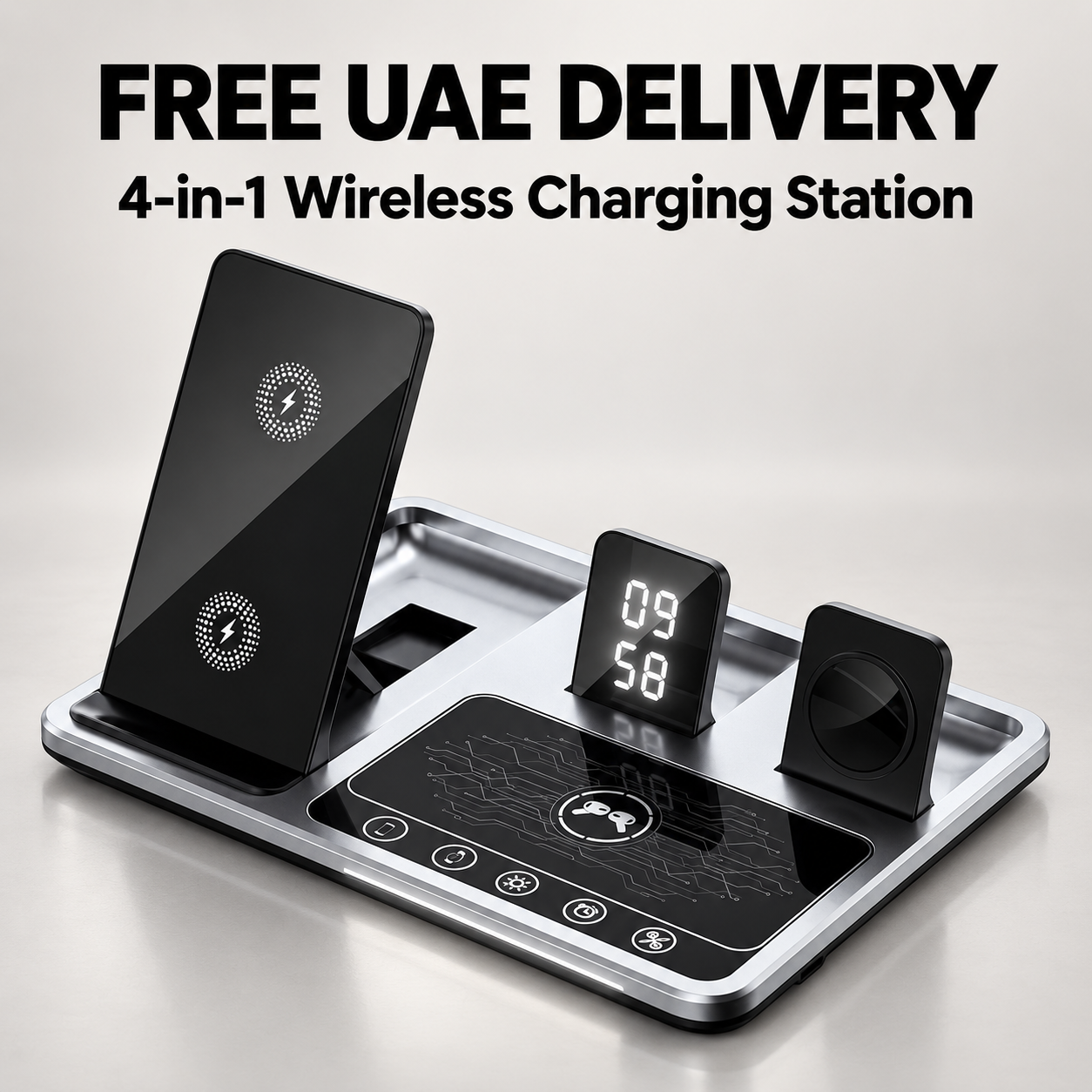 4-in-1 wireless charging station with FREE UAE DELIVERY