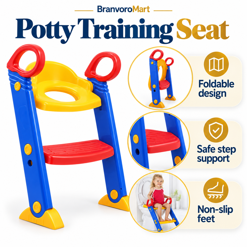 BranvoroMart Kids Potty Training Seat with Step Ladder