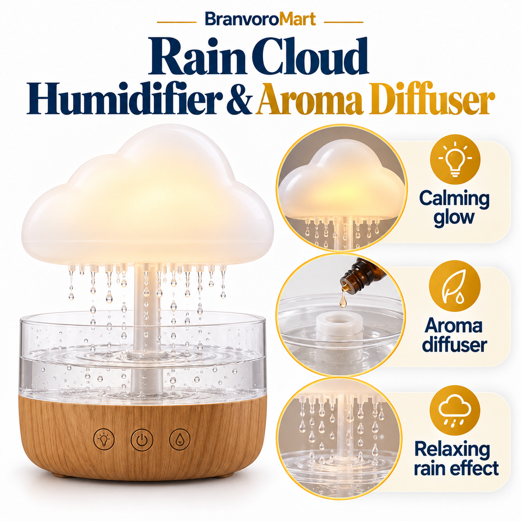BranvoroMart Rain Cloud Humidifier and Aroma Diffuser