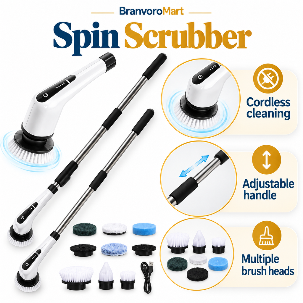 BranvoroMart Cordless Electric Spin Scrubber