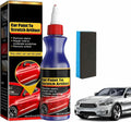 Car paint scratch repair kit with bottle, box, and car shown on a white background