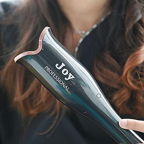 Close-up of the Joy Professional hair curler barrel against a woman's curled hair
