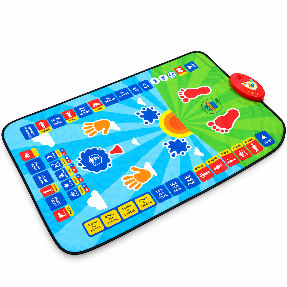 Kids Smart Prayer Mat blue and green product view