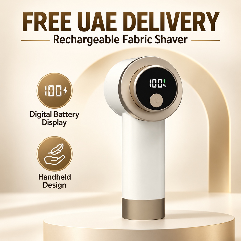 Rechargeable fabric shaver with digital battery display and FREE UAE DELIVERY