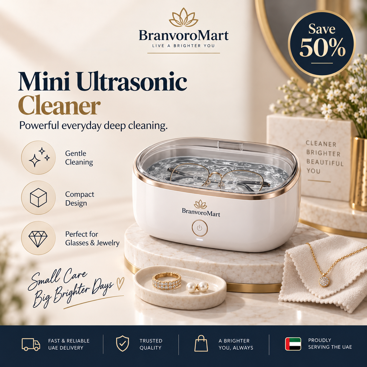 Mini ultrasonic cleaner premium product image